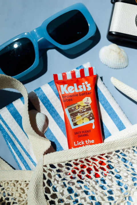 Salty Peanut Caramel Brownie Batter Bites, Gluten Free - Kelsi's