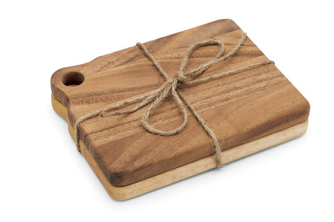 Ironwood Sandwich Boards, Acacia Wood, Set of 2, 7.75" x 6" - Fox Run Brands