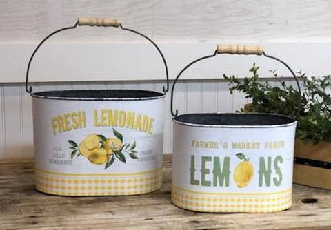 Lemon Oval Buckets, Set of 2 - DNS Designs
