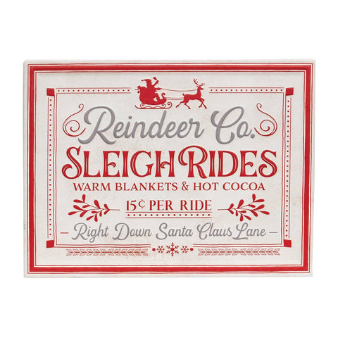 Reindeer Co. Sleigh Rides Metal Sign - Col House Designs