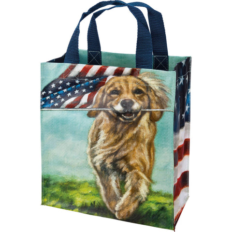 Dogs And Flags Daily Tote, 8.8"x10.3"x4.8" - Primitives by Kathy