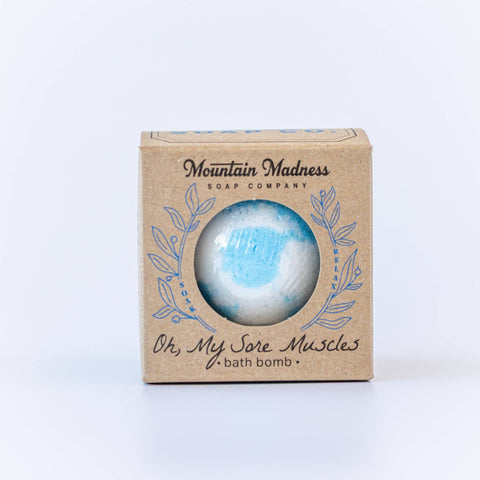 Oh, My Sore Muscles Bath Bomb - Mountain Madness Soap Co.