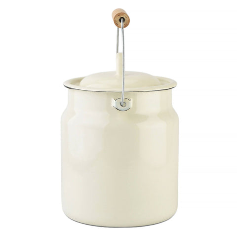 3.3L Vintage Style Enamel Milk Can with Lid, Pale Green - STP