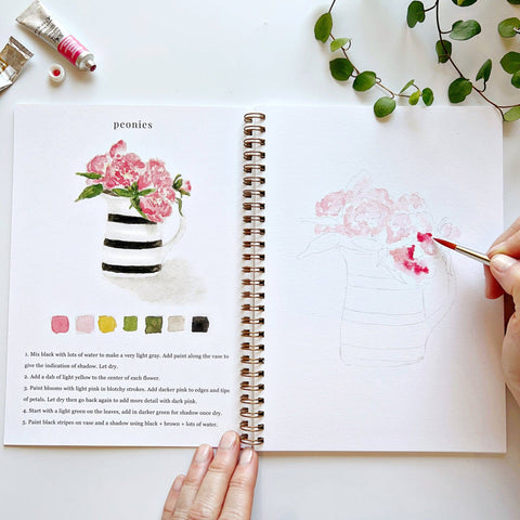 Bouquets Watercolor Workbook - Emily Lex Studio