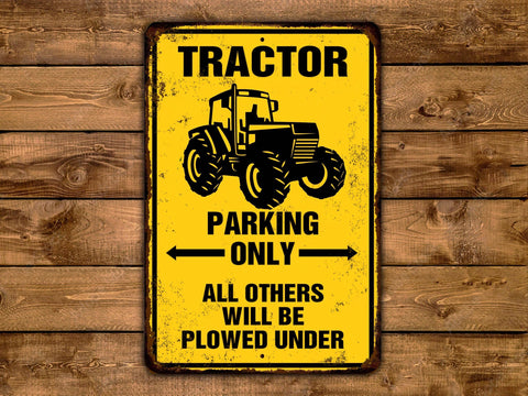 Tractor Parking Only, 8x12in Metal Sign - Game Time Prints