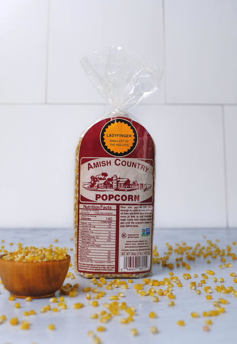 1 lb Bag Ladyfinger Hulless Popcorn - Amish Country Popcorn