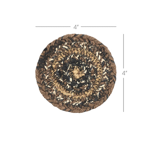 Espresso Jute Coaster, Set of 6 - VHC Brands