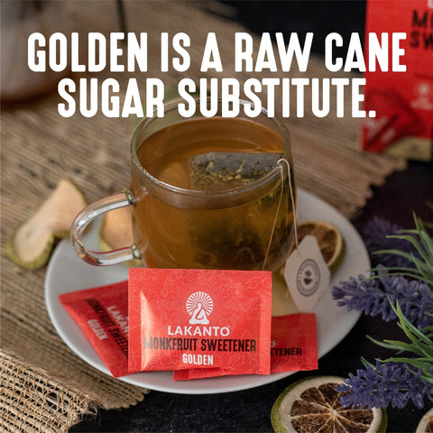 Golden Monk Fruit Sweetener Packets, 30 Count - Lakanto