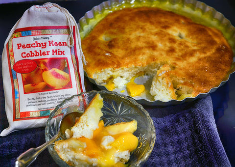 Peachy Keen Cobbler Mix, 9 oz Cloth Bag - Julia's Southern Foods, LLC