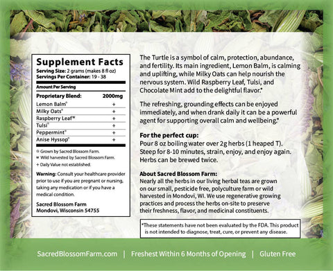 Turtle Herbal Tea, 1.4 oz - Sacred Blossom Farm