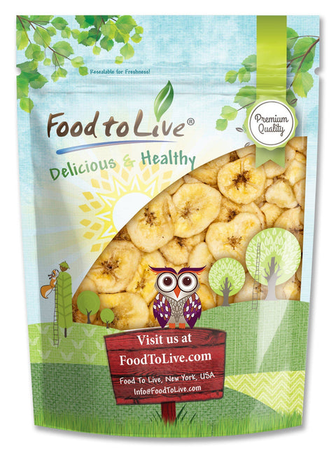 Banana Chips – Sweetened, Unsulfured, Kosher, Vegan, Bulk: 12 Ounces - Food To Live