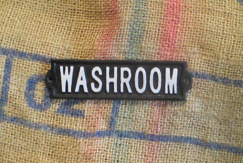 Washroom - Cast Iron Sign - Midwest Craft House