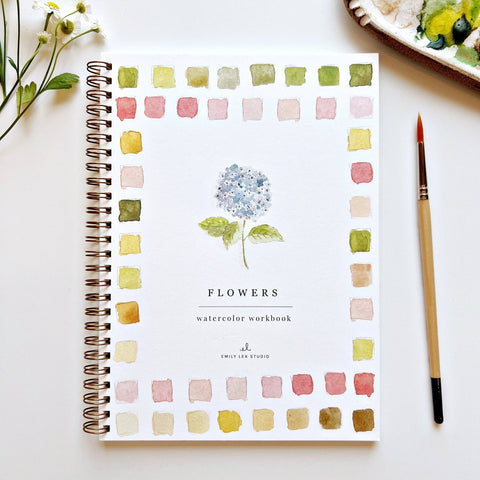 Flowers Watercolor Workbook - Emily Lex Studio