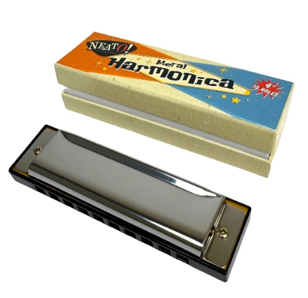 Neato! Metal Harmonica, 10 Holes, 4", Varied Colors - Toysmith