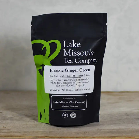 Jurassic Ginger Green, Organic Loose Tea, 20 servings - Lake Missoula Tea Company