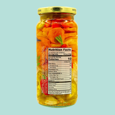 Pickled Giardiniera, 16 oz Handcrafted - Ayurveg | NudeVeg Pickles