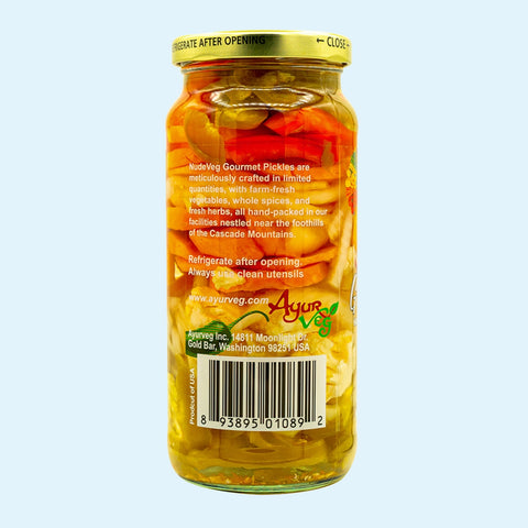 Pickled Giardiniera, 16 oz Handcrafted - Ayurveg | NudeVeg Pickles