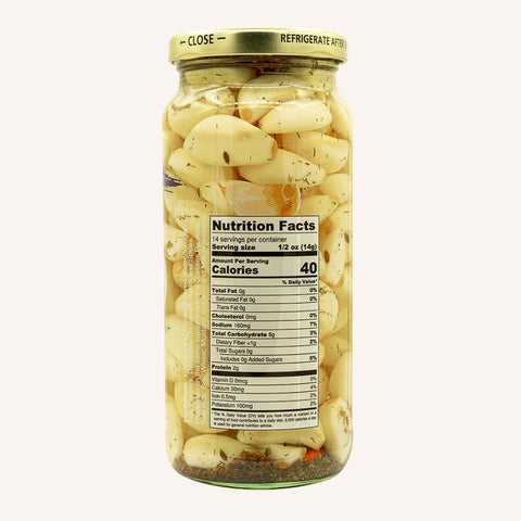 Spicy Dill Pickled Garlic, 16 oz Handcrafted - Ayurveg