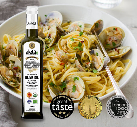 Greek Extra Virgin Olive Oil, 16.9 oz bottle, Organic Single Estate - Aleta Farms