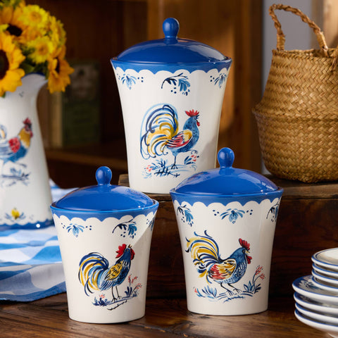 French Rooster Canister Set, 3 pc - Certified International