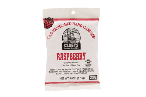 Claeys Raspberry Old Fashioned Hard Candies, 6oz Bag - Grandpa Joe's