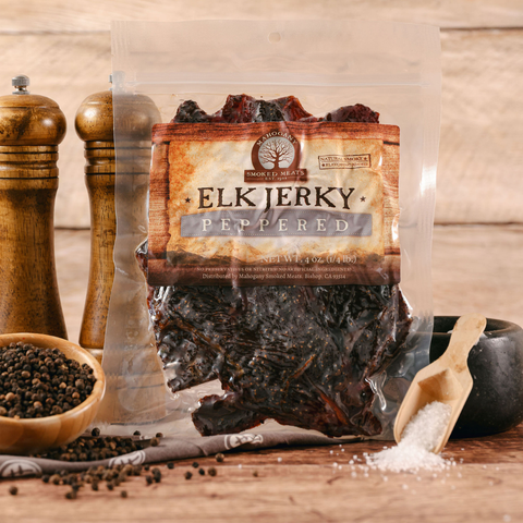 Black Peppered Elk Jerky - All-Natural, 3oz - Mahogany Smoked Meats