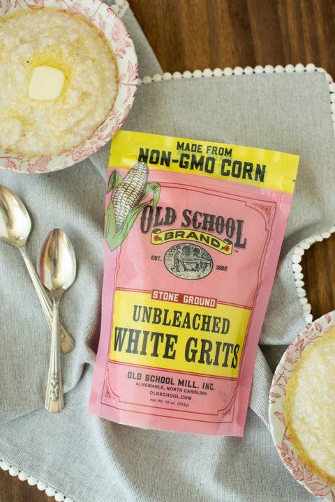 Stone Ground White Grits, 1lb - Old School Brand™