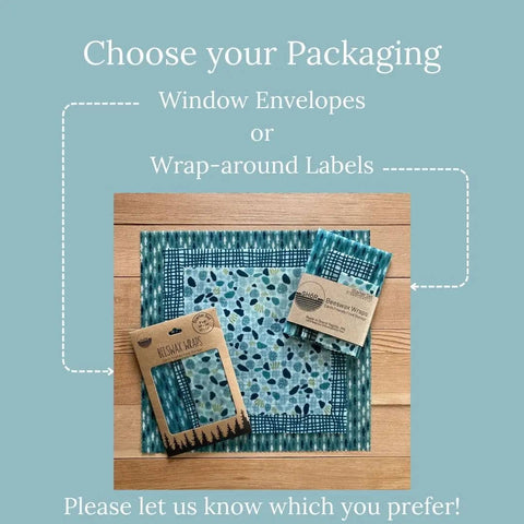 Beeswax Wraps, Summer Flutter, Starter Set of 3, 8"x8", 10"x10", 12"x12" - Shor