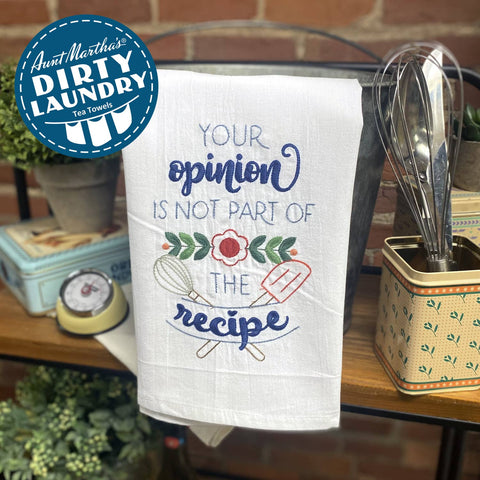 Aunt Martha's® Dirty Laundry Tea Towel - Your Opinion - Colonial Patterns, Inc.