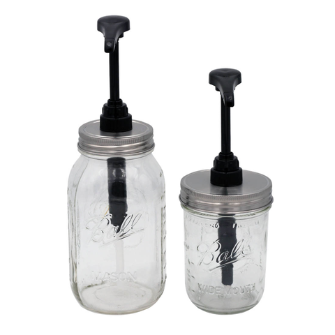 Food Grade Dispenser Pump for Mason Jars: Brushed Satin Lid - Regular mouth - Mason Jar Lifestyle