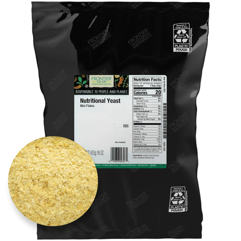 Nutritional Yeast Mini Flakes, Non-Dairy Cheese Substitute, 16 oz (453g) - Frontier Co-op