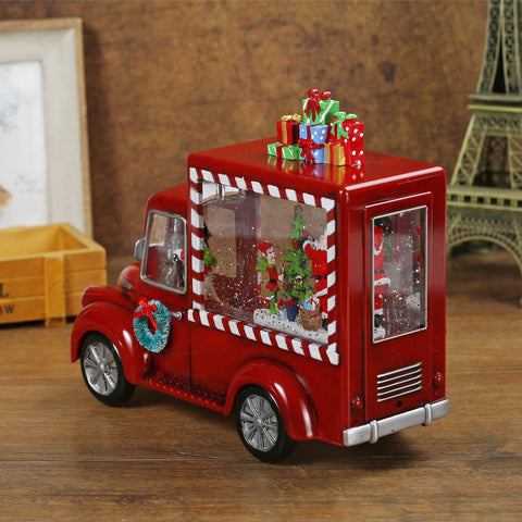 Christmas Red Gift Truck Snow Globe Lantern - SINT