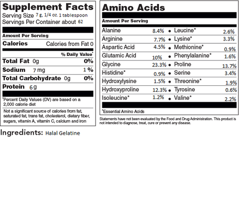 Gelatin Powder, 16 oz, Grass-Fed Unflavored - Hearthy Foods