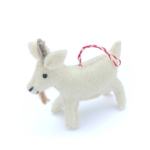 Goat Felt Wool Christmas Ornament - Ornaments 4 Orphans