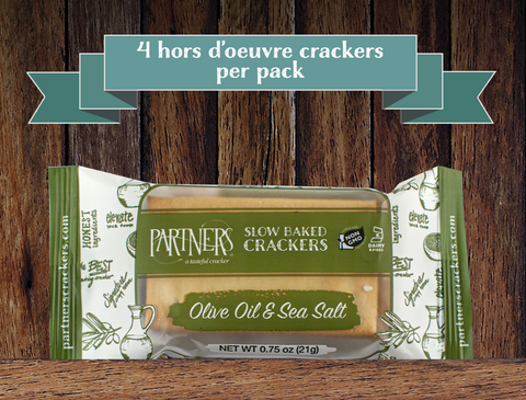 Olive Oil & Sea Salt, Single Serve Pack - Partners Crackers Snack Packs