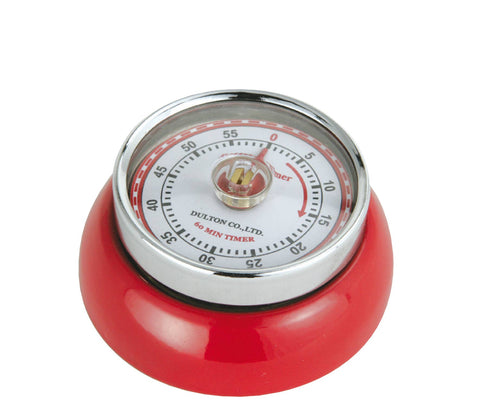 Retro Kitchen Timer, Red, 2.75” x 1.25" - Frieling USA