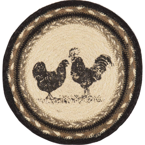 Sawyer Mill Charcoal Poultry Jute Trivet, 8 in - VHC Brands