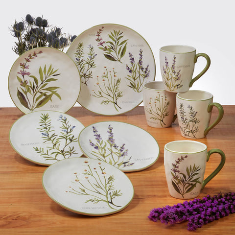 Fresh Herbs Mug 14 oz - Set of 4 Assorted - Certified International