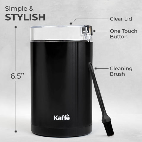 Electric Coffee Grinder w/ Cleaning Brush, 3oz, Black - Kaffe