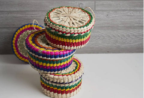 Mexican Woven Palm Tortilla Basket - Verve Culture