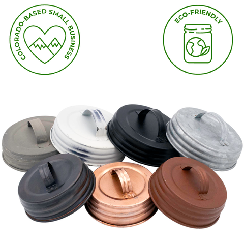 Galvanized Metal Handle Canister Lid for Mason Jars: Wide mouth - Mason Jar Lifestyle