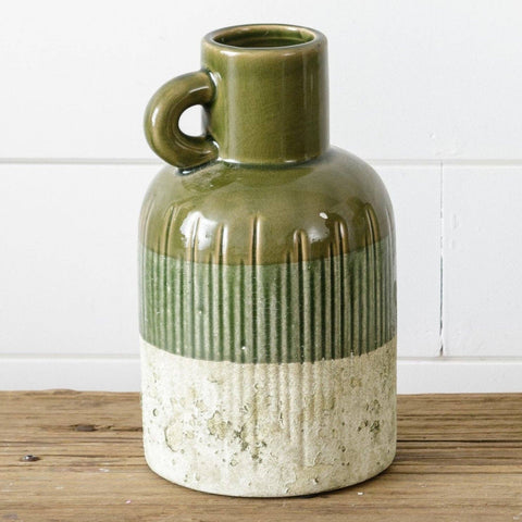 Green Jug With Distressed Bottom, Small - Audrey's