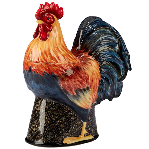 Gilded Rooster 3-D Cookie Jar, 11.25" tall - Certified International