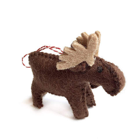 Moose Felt Wool Christmas Ornament - Ornaments 4 Orphans