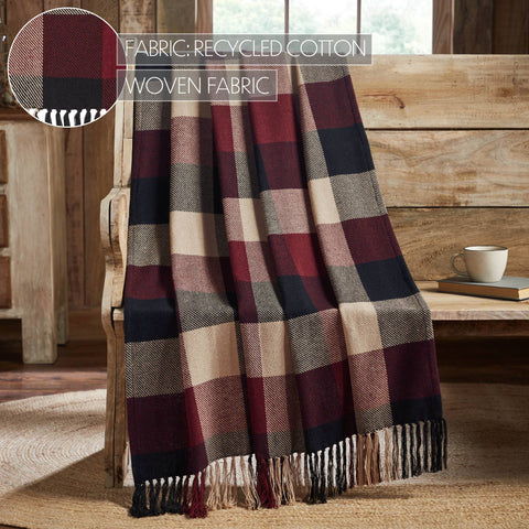 Heritage Farms Primitive Check Woven Throw, 50x60 in - VHC Brands