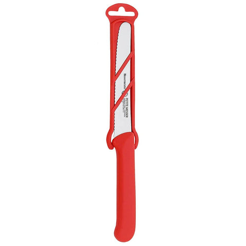 Red Serrated Tomato Knife with Matching Sheath, 4" - Messermeister
