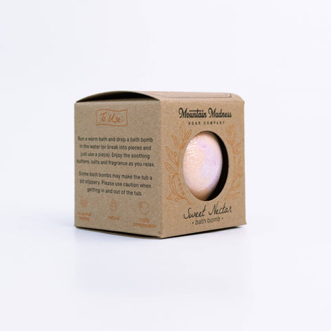Sweet Nectar Bath Bomb, Fresh Floral Spring Scent - Mountain Madness Soap Co.