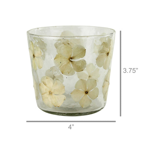 Enameled Flower Hurricane - Sm - HomArt