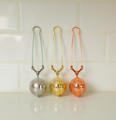 Stainless Steel Tea Strainer, Rose Gold - Bamboo Switch