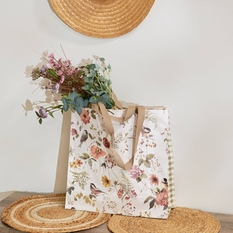 Chickadees Market Tote, 15.5"x15.3"x6" - Primitives by Kathy